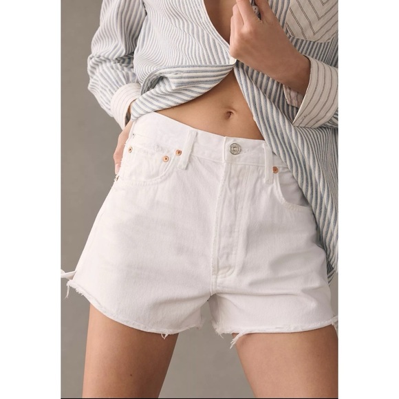 NWT Citizens of Humanity Marlow Shorts Jean Denim White Polish High Rise 30 - Picture 1 of 13